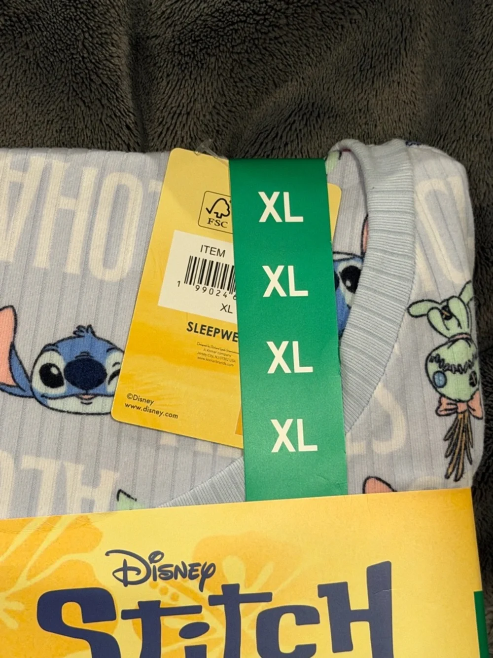 NWT Disney Stitch Short Sleeve PJ Set - Light Blue with Pink Accents - Picture 4 of 9